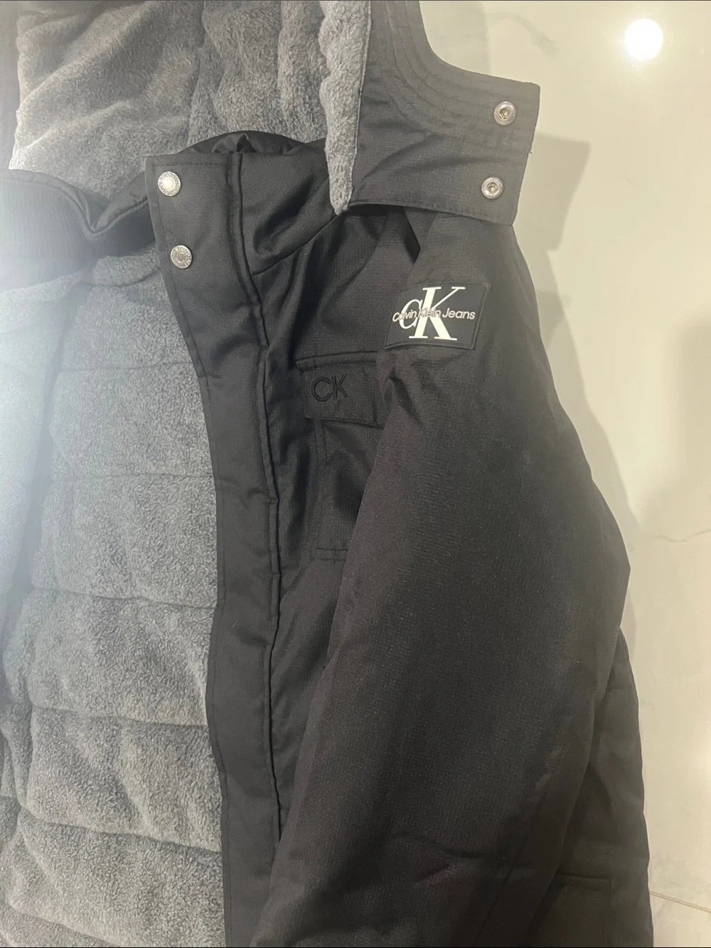 Calvin Klein Black Kids Hooded Puffer Coat